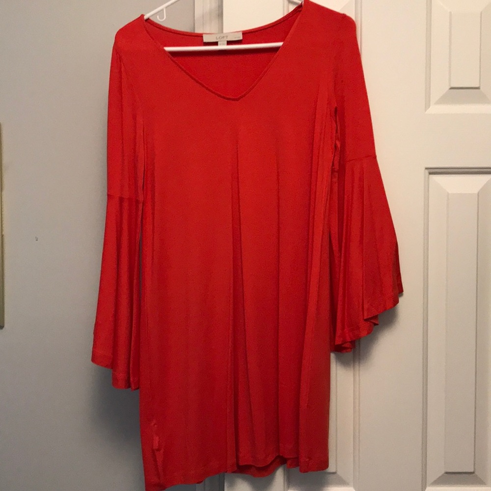 Orange Bell Sleeve Dress